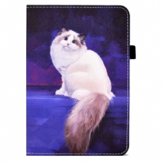 Housse iPad (2025) / 10.9" (2022) Chat Blanc