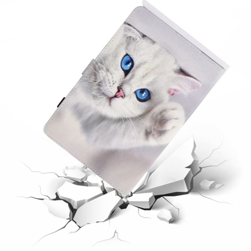 Housse iPad (2025) / 10.9" (2022) Chat Blanc aux Yeux Bleus