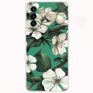 Coque Samsung Galaxy A13 5G / A04s Fleurs Blanches Peintes