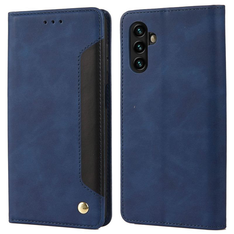 Flip Cover Samsung Galaxy A13 5G / A04s Effet Cuir Business Bicolore