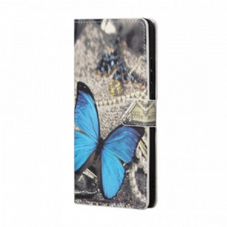 Housse Samsung Galaxy A13 5G / A04s Papillon Bleu
