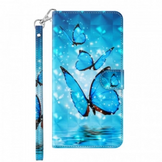 Housse Samsung Galaxy A13 5G / A04s Papillons Bleus Volants