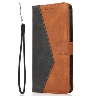 Housse Samsung Galaxy A13 5G / A04s Simili Cuir Bicolore Triangle