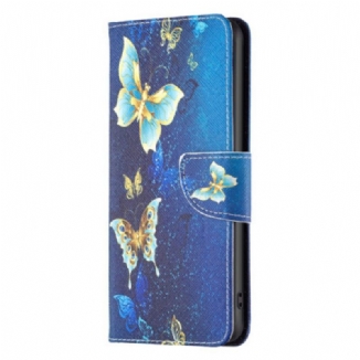 Housse Oppo Reno 12 5G Papillons Dorés