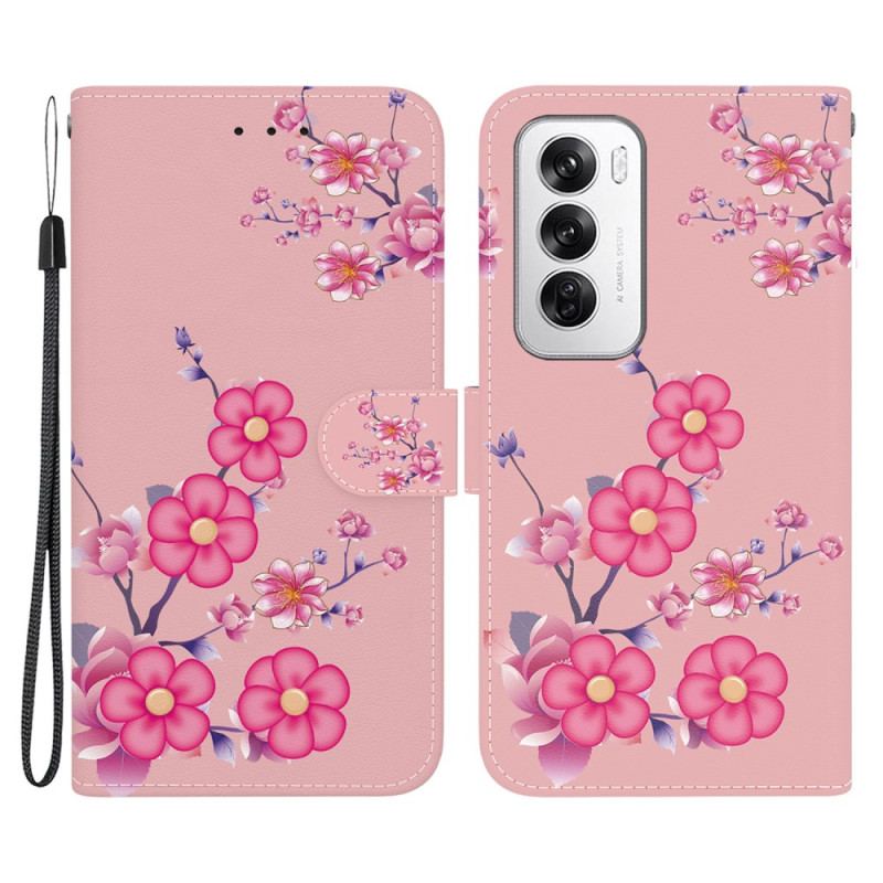 Housse Oppo Reno 12 5G Sakura à Lanière