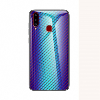 Coque Samsung Galaxy A20s Verre Trempé Fibre Carbone