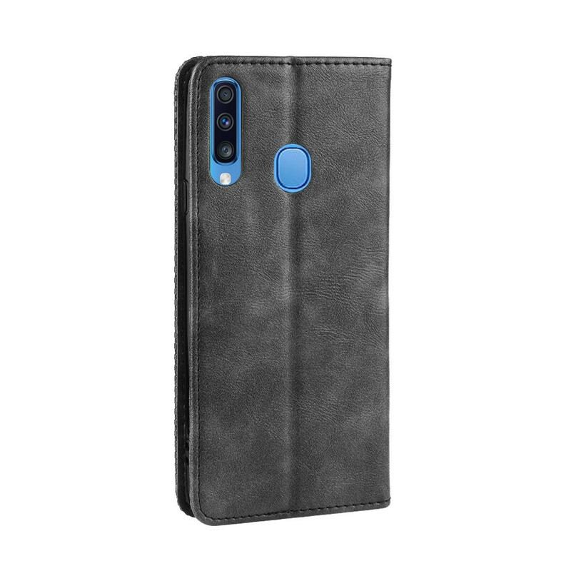 Flip Cover Samsung Galaxy A20s Effet Cuir Vintage Stylisé