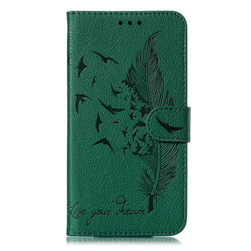 Housse Samsung Galaxy A20s Simili Cuir Live Your Dream