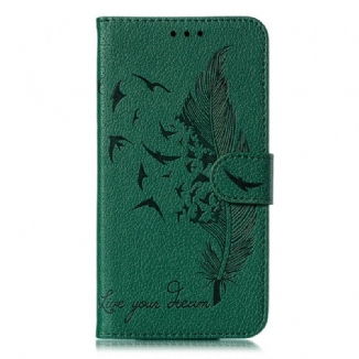 Housse Samsung Galaxy A20s Simili Cuir Live Your Dream