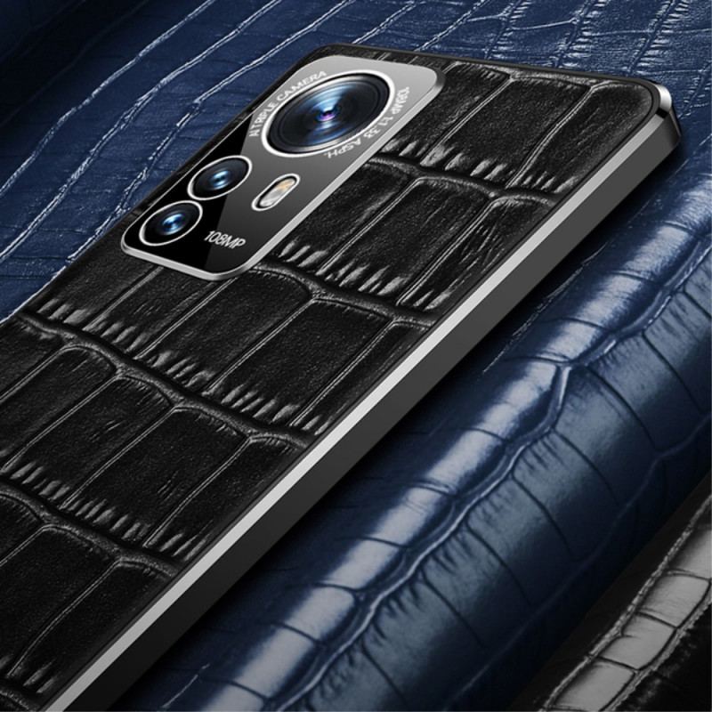Coque Xiaomi 12 Pro Cuir Style Peau de Crocodile