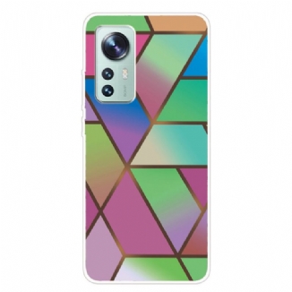 Coque Xiaomi 12 Pro Silicone Marbre Géométrie