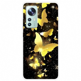 Coque Xiaomi 12 Pro Silicone Papillons