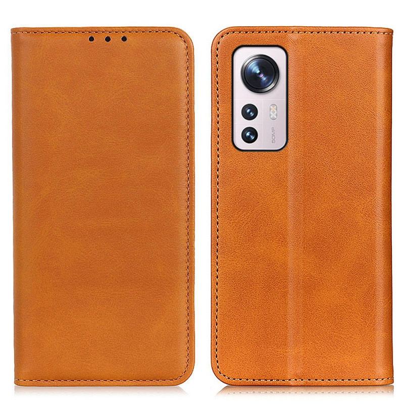 Flip Cover Xiaomi 12 Pro Cuir Fendu Élégance