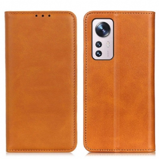 Flip Cover Xiaomi 12 Pro Cuir Fendu Élégance