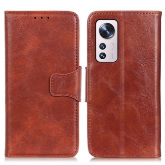 Housse Xiaomi 12 Pro Cuir Fendu Fermoir Réversible