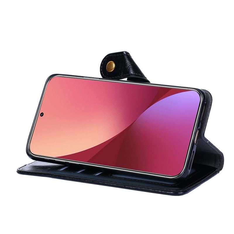 Housse Xiaomi 12 Pro Porte-Monnaie Frontal et Lanière