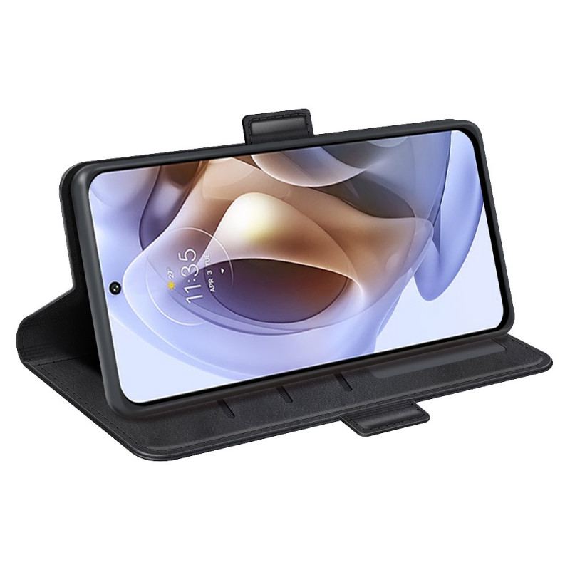 Housse Moto G41 / G31 Double Rabat