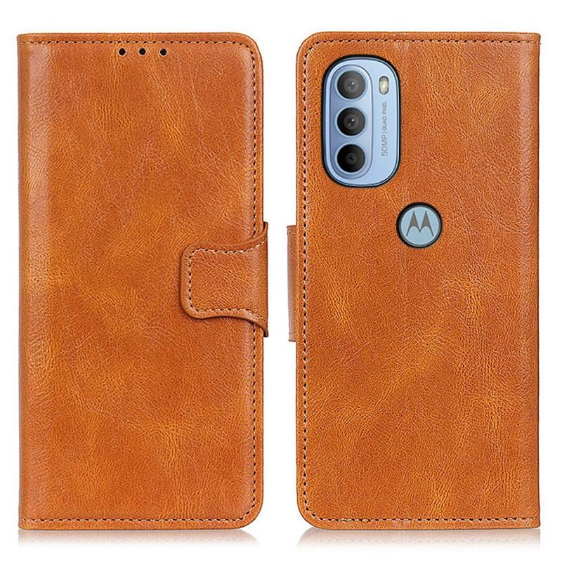 Housse Moto G41 / G31 Effet Cuir Fermoir Réversible