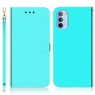 Housse Moto G41 / G31 Simili Cuir Couverture Miroir