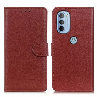 Housse Moto G41 / G31 Traditionnellement Litchi