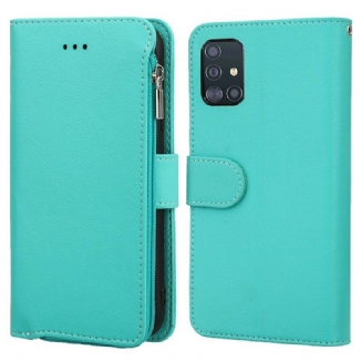 Housse Samsung Galaxy A51 Microfibres Style Cuir Poche Zippée