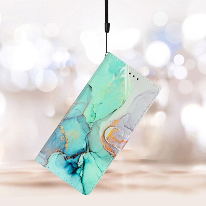 Housse Google Pixel 7A Motif Marbré à Lanière