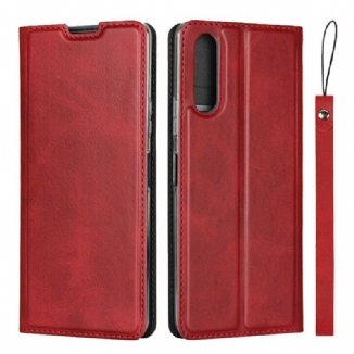 Flip Cover Sony Xperia 10 II Simili Cuir avec Lanière